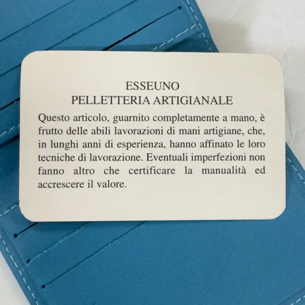 Alberto Valentino Italian Genuine‎ Leather Teal Bifold Wallet Vera Pelle NWT